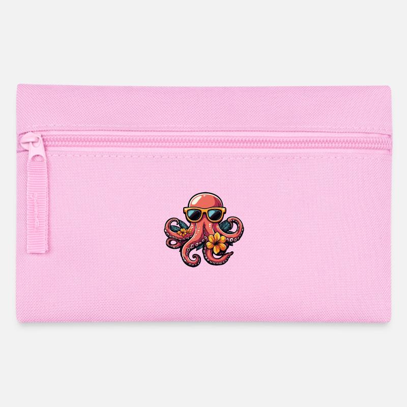 Oktopus Lustig Sommer - Federtasche - Rosa