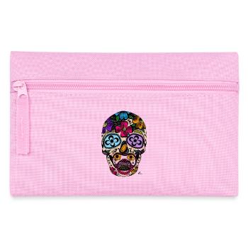 Tête de mort mexicaine couleur - Trousse - rose - Devant