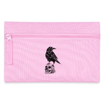 Raven and skull - Federtasche - Rosa - Vorne