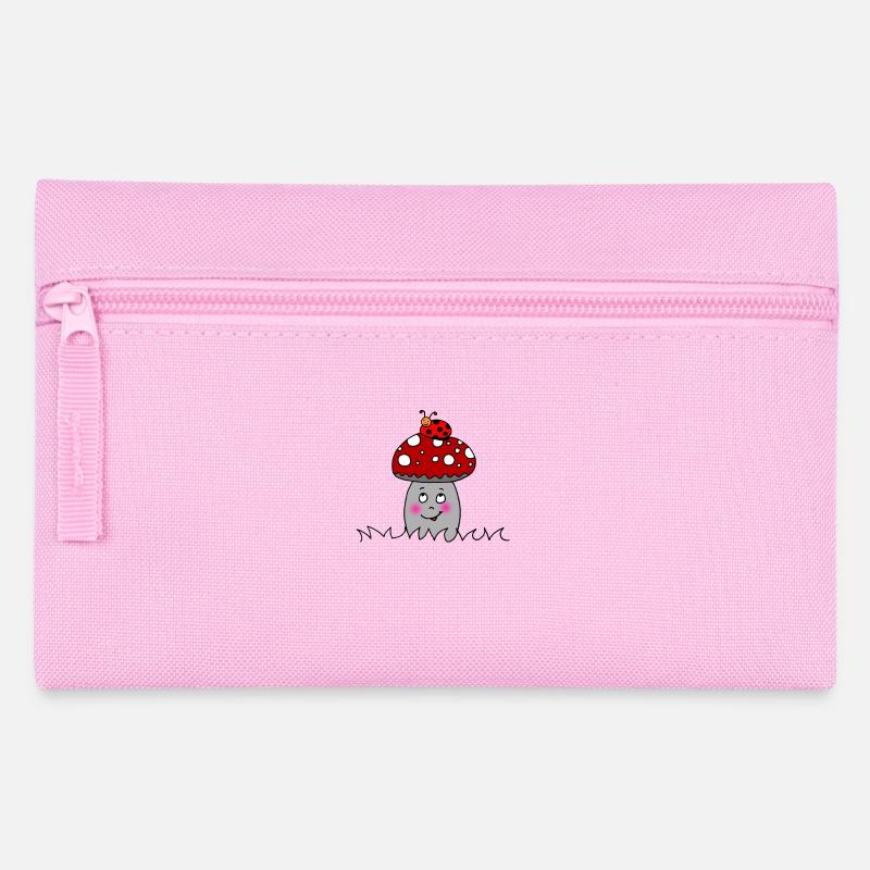 Marienkäfer auf Glückspilz - Federtasche - Rosa