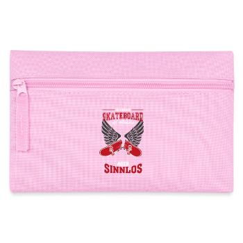 Skateboard broken Leben sinnlos Geschenk - Federtasche - Rosa - Vorne