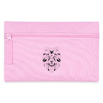 Geometric graphic lion head - Pencil Case - pink - Front