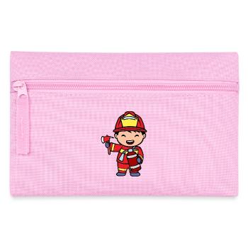 Feuerlöscher Feuerwehrmann Feuerwehr Brandschutz - Federtasche - Rosa - Vorne