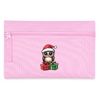 Eule Weihnachten Comic Geschenke - Federtasche - Rosa - Vorne