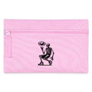 Halloween Skeleton Basketball Ball Sports - Pencil Case - pink - Front
