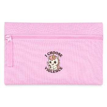 Rebellious Unicorn – I Choose Violence - Pencil Case - pink - Front