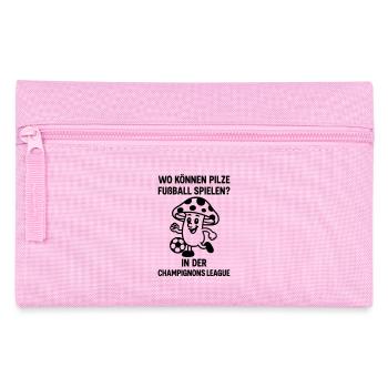 champignons fußball witz - Federtasche - Rosa - Vorne