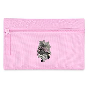 Black and White Decorative Waves Pattern - Pencil Case - pink - Front