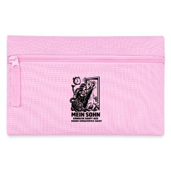 Sohn Wecken Lustige Mutter Sohn Szene - Federtasche - Rosa - Vorne