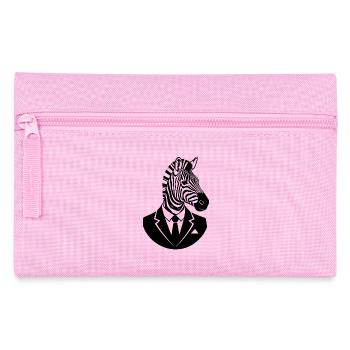 Zebra im Anzug – Elegantes Tier Business Design - Federtasche - Rosa - Vorne