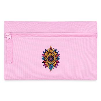 Colorful LSD Flower Mandala Color Explosion Flower Star - Pencil Case - pink - Front