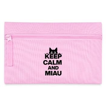 KEEP CALM AND MEOW! CAT LOVER CATLOVER black - Pencil Case - pink - Front