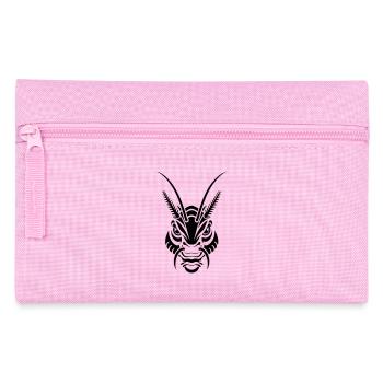 Mystische Insekten Maske Tattoo Stil - Federtasche - Rosa - Vorne