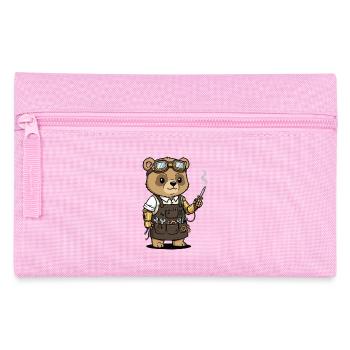Bear Mechanic Steampunk Robotic Arm - Pencil Case - pink - Front