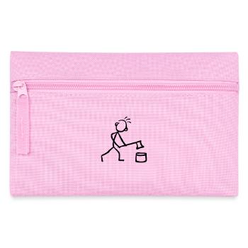 Stick figure men wood hack - Pencil Case - pink - Front