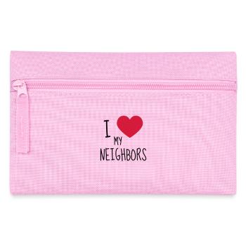 Nachbar / Nachbarschaft / Nachbarin / Haus - Federtasche - Rosa - Vorne