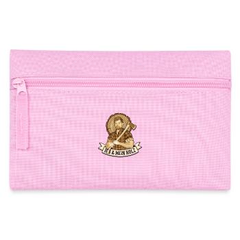 Holzfäller Spruch Ich und mein Holz - Federtasche - Rosa - Vorne