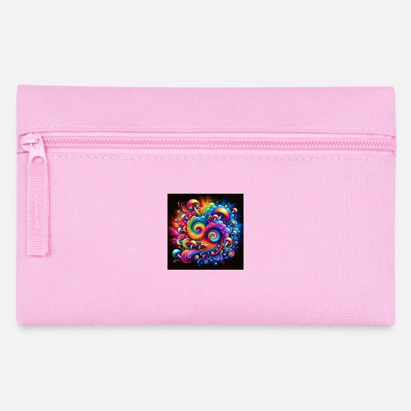 Champignons - art psychédélique - Trousse - rose
