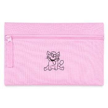 Chat Plisse les yeux Drôle Fou Langue Sortie Grimace - Trousse - rose - Devant