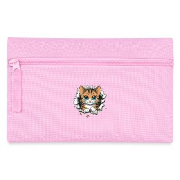 Niedliche Katze zerissen - Federtasche - Rosa - Vorne