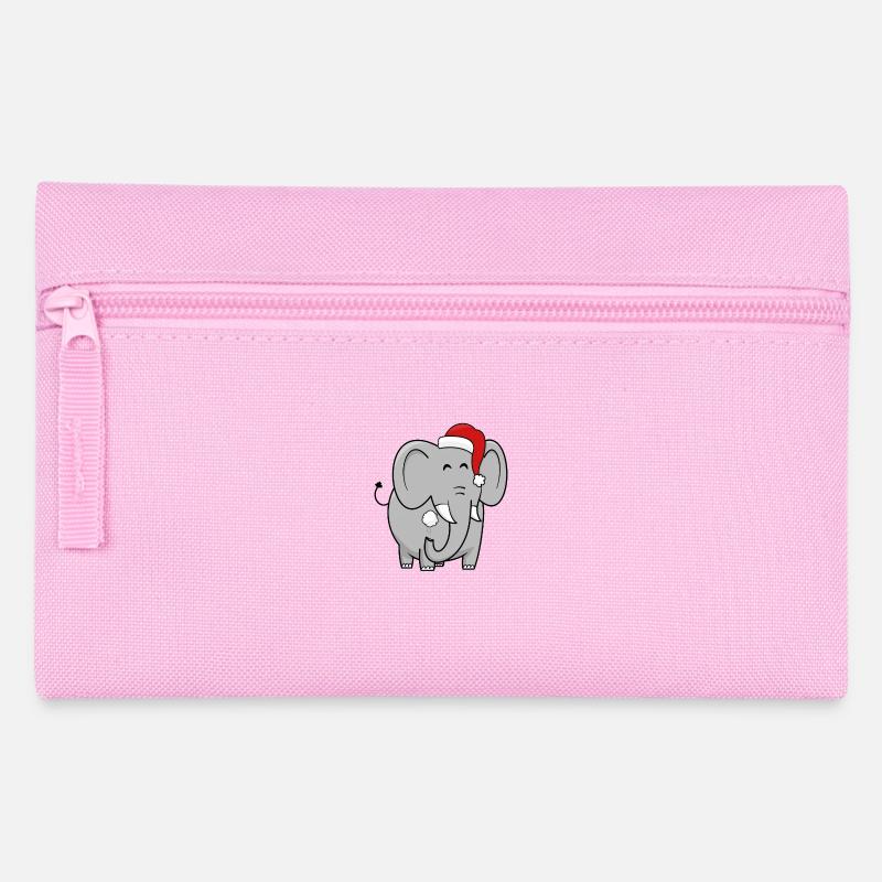 Glücklicher Weihnachtlicher Elefant - Federtasche - Rosa