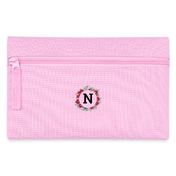 Buchstabe n Blumenkranz - Federtasche - Rosa - Vorne