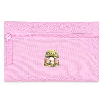 Kawaii Duck Reading Under Tree Mushrooms - Pencil Case - pink - Front