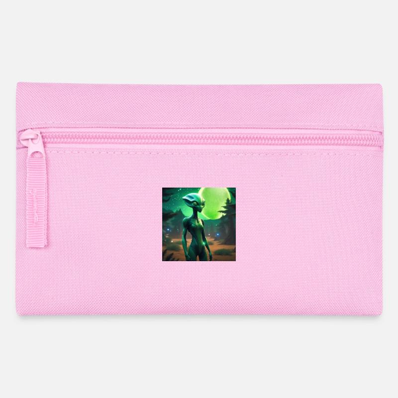 Green Moon alien - Pencil Case - pink