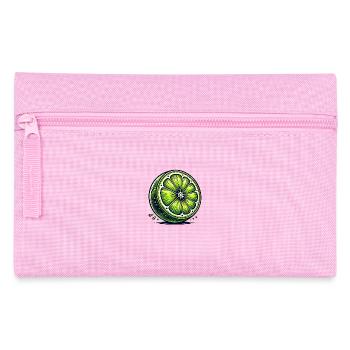 Citron vert artistique – Illustration fruitée - Trousse - rose - Devant