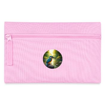 Kingfisher sits by stream - Pencil Case - pink - Front