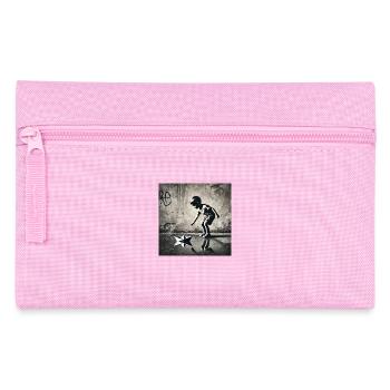 Kein Banksy - Kindheit in der Pfütze - Federtasche - Rosa - Vorne