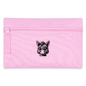 Charming donkey drawing with humorous facial expressions - Pencil Case - pink - Front