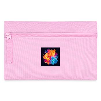 Bunter Wirbel - Federtasche - Rosa - Vorne