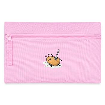 Kawaii potato with fork in belly - Pencil Case - pink - Front