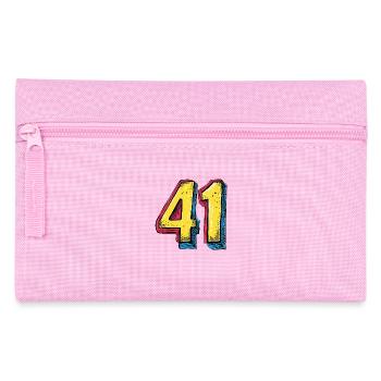 41 Zahl Bunt - Federtasche - Rosa - Vorne