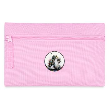 Ritter in glänzender Rüstung mit Prinzessinnen-Graffiti - Federtasche - Rosa - Vorne