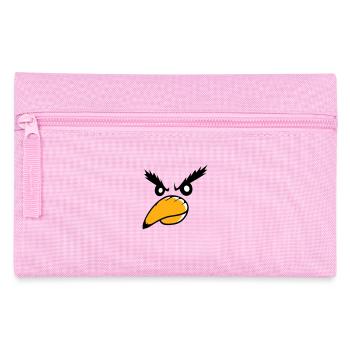 Rabe Vogel guckt böse cool lustig Comic Humor Spaß - Federtasche - Rosa - Vorne