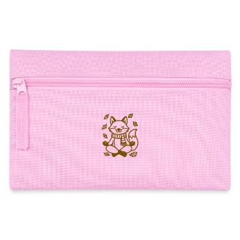 Herbst-Fuchs – Niedliches Tiermotiv mit Schal - Federtasche - Rosa - Vorne