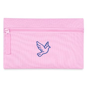 Friedenssymbol in eleganter Einlinien-Zeichnung - Federtasche - Rosa - Vorne