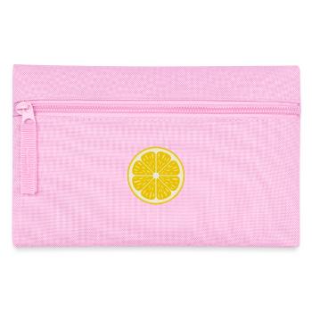 Pop-Art Zitronenscheibe Retro Motiv - Federtasche - Rosa - Vorne