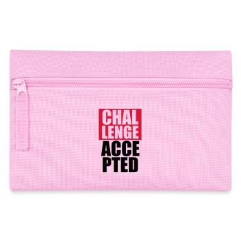 Cool Challenge Accepted Text Design - Pencil Case - pink - Front