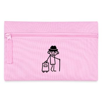 Man with trolley - Pencil Case - pink - Front