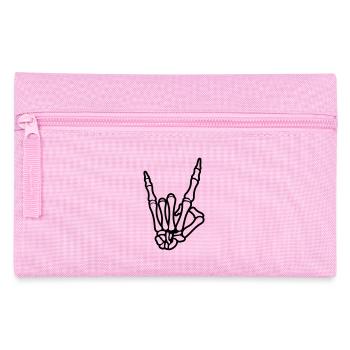 skull hand party symbol rock - Federtasche - Rosa - Vorne