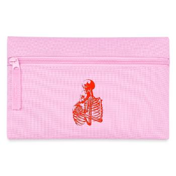 skull skeleton death halloween horror black dead - Pencil Case - pink - Front