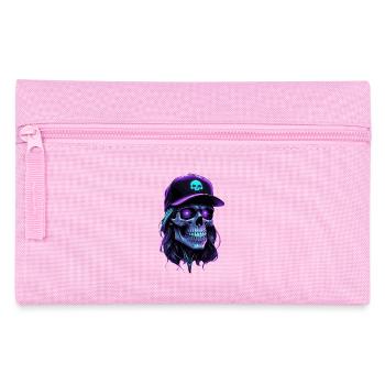 Purple Glow Skull Hippie Cap - Pencil Case - pink - Front