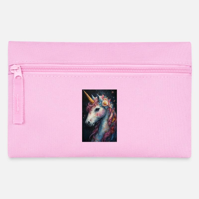 Farbenpracht Einhorn im Blütenkranz - Federtasche - Rosa