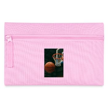 Basketball on its way to the basket - Pencil Case - pink - Front