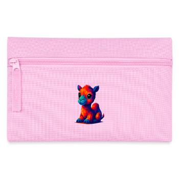 WPAP Polygon Kawaii Tiere Stil Baby Kamel Dromedar - Federtasche - Rosa - Vorne