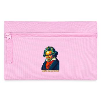 WPAP Polygon Portrait Ludwig van Beethoven - Trousse - rose - Devant