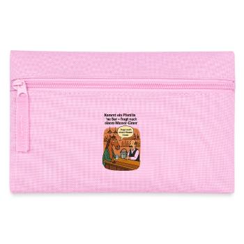 Pferd in Bar Eimer Wasser - Federtasche - Rosa - Vorne